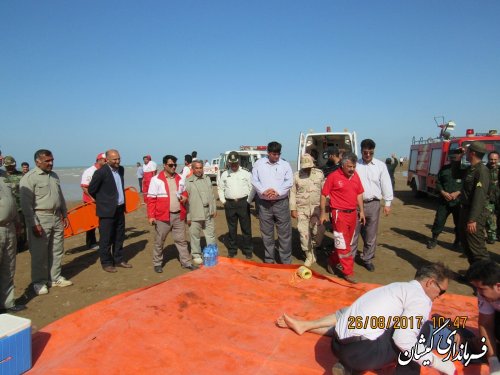 مانور تخصصی امداد و نجات در ساحل توماجلر چارقلی شهرستان گمیشان برگزار شد