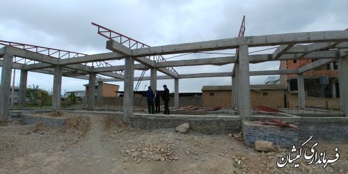 بازدید فرماندار گمیشان از مدرسه در حال ساخت آتا توماج روستای توماجلر چارقلی