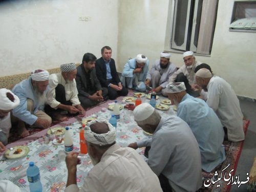 فرماندارگمیشان درادامه دیدارهای مردمی در ماه مبارک رمضان با مردم توماجلر