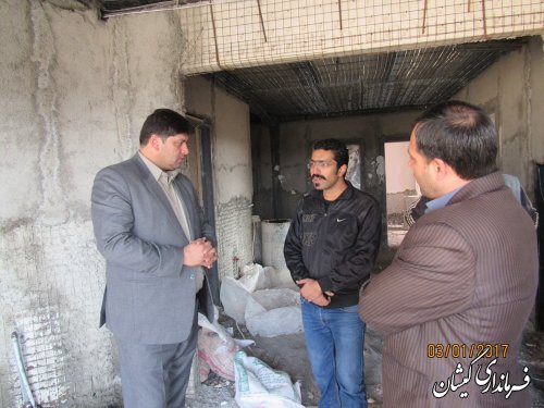 بازدید فرماندار گمیشان از ساختمان در حال ساخت اداره گاز سیمین شهر