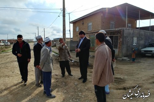 بازدید فرماندار گمیشان از اجرای طرح هادی روستای توماجلر آلتین