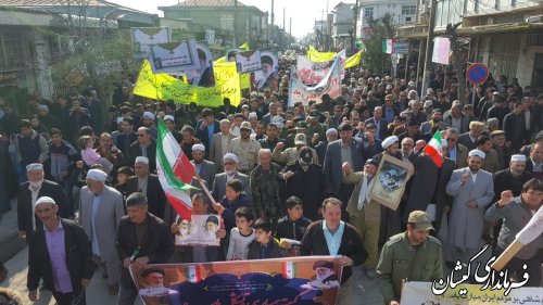 مراسم راهپیمایی یوم الله 22 بهمن در شهرستان گمیشان برگزار شد