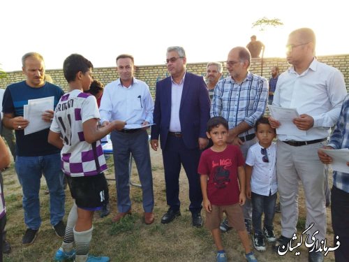حضور فرماندار گمیشان در بازی نهایی مسابقات فوتبال نونهالان استان گلستان 