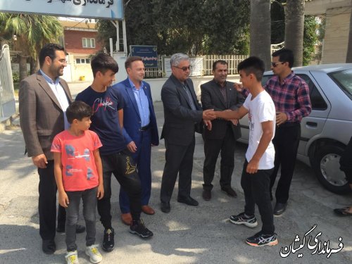 حضور فرماندار گمیشان در مراسم بدرقه کاراته کاران شهرستان به مسابقات کشوری