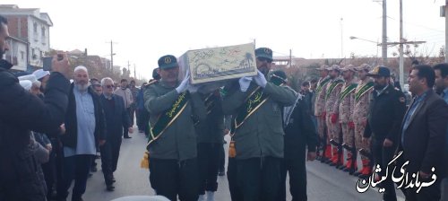 مراسم استقبال از پیکر مطهر شهید گمنام دفاع مقدس در شهرستان گمیشان برگزار شد