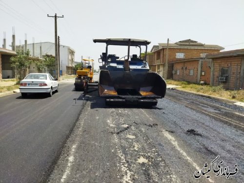 معبر اصلی روستای قلعه توماجلر در شهرستان گمیشان آسفالت شد